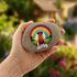 Rainbow Border Terrier Personalised Pebble